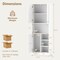 Kitchen Pantry Storage Cabinet with Microwave Stand and Open Shelves-White